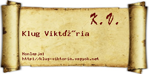 Klug Viktória névjegykártya
