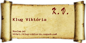 Klug Viktória névjegykártya